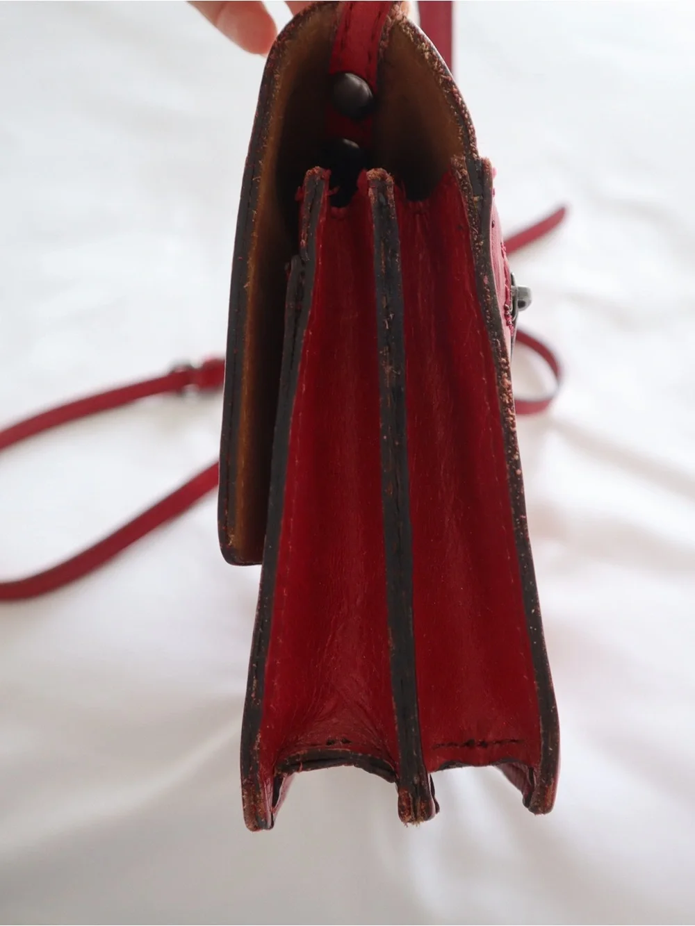 Patricia Nash Consilina distressed red leather crossbody purse